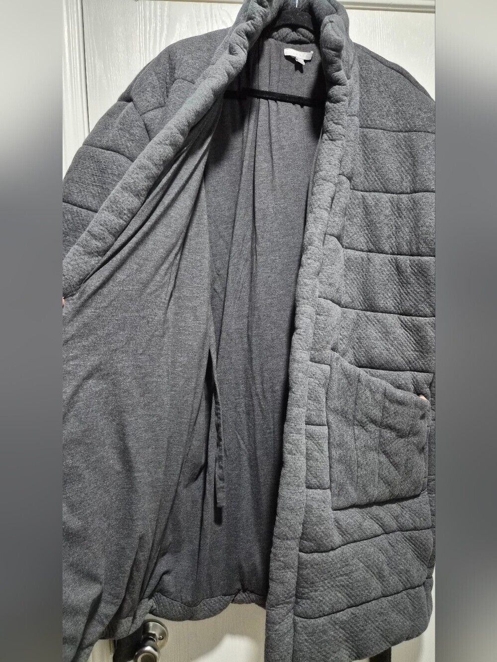 Lunya Restore Double Faced House Coat W/ Belt In Grey Size XS/S - Picture 8 of 11